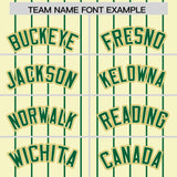 Custom Cream Kelly Green Stripe Fashion Sleeves Gradient Authentic Baseball Jersey
