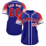 Custom Royal Red Stripe Fashion Sleeves Gradient Authentic Baseball Jersey