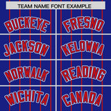 Custom Royal Red Stripe Fashion Sleeves Gradient Authentic Baseball Jersey