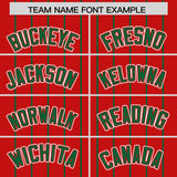 Custom Red Kelly Green Stripe Fashion Sleeves Gradient Authentic Baseball Jersey