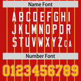 Custom Red Gold Stripe Fashion Sleeves Gradient Authentic Baseball Jersey