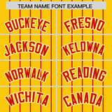 Custom Gold Red Stripe Fashion Sleeves Gradient Authentic Baseball Jersey