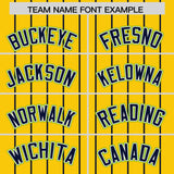 Custom Gold Navy Stripe Fashion Sleeves Gradient Authentic Baseball Jersey