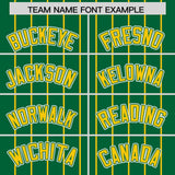 Custom Kelly Green Gold Stripe Fashion Sleeves Gradient Authentic Baseball Jersey