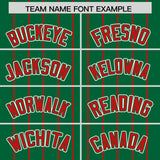 Custom Kelly Green Red Stripe Fashion Sleeves Gradient Authentic Baseball Jersey