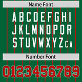 Custom Kelly Green Red Stripe Fashion Sleeves Gradient Authentic Baseball Jersey