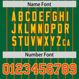 Custom Kelly Green Orange Stripe Fashion Sleeves Gradient Authentic Baseball Jersey