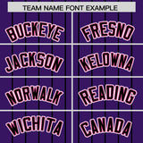 Custom Purple Black Stripe Fashion Sleeves Gradient Authentic Baseball Jersey
