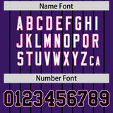 Custom Purple Black Stripe Fashion Sleeves Gradient Authentic Baseball Jersey