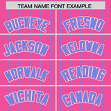 Custom Pink Powder Blue Stripe Fashion Sleeves Gradient Authentic Baseball Jersey