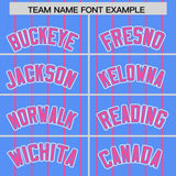 Custom Powder Blue Pink Stripe Fashion Sleeves Gradient Authentic Baseball Jersey