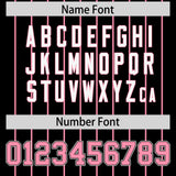 Custom Black Light Pink Stripe Fashion Sleeves Gradient Authentic Baseball Jersey