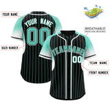 Custom Black Bright Green Stripe Fashion Sleeves Gradient Authentic Baseball Jersey