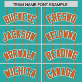 Custom Aqua Orange Stripe Fashion Sleeves Gradient Authentic Baseball Jersey