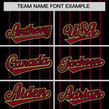 Custom Black Crimson Stripe Fashion Sleeves Gradient Authentic Baseball Jersey