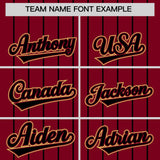 Custom Crimson Black Stripe Fashion Sleeves Gradient Authentic Baseball Jersey