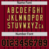 Custom Crimson Black Stripe Fashion Sleeves Gradient Authentic Baseball Jersey