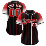 Custom Black Red Stripe Fashion Sleeves Gradient Authentic Baseball Jersey