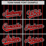 Custom Black Red Stripe Fashion Sleeves Gradient Authentic Baseball Jersey
