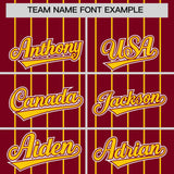 Custom Crimson Gold Stripe Fashion Sleeves Gradient Authentic Baseball Jersey
