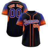 Custom Black Royal Stripe Fashion Sleeves Gradient Authentic Baseball Jersey
