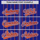 Custom Royal Orange Stripe Fashion Sleeves Gradient Authentic Baseball Jersey