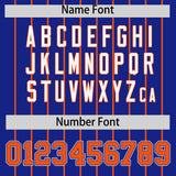 Custom Royal Orange Stripe Fashion Sleeves Gradient Authentic Baseball Jersey