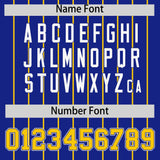 Custom Royal Gold Stripe Fashion Sleeves Gradient Authentic Baseball Jersey