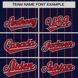 Custom Navy Red Stripe Fashion Sleeves Gradient Authentic Baseball Jersey