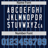 Custom Navy Light Blue Stripe Fashion Sleeves Gradient Authentic Baseball Jersey