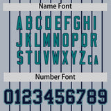 Custom Silver Navy Stripe Fashion Sleeves Gradient Authentic Baseball Jersey