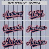 Custom Silver Navy Stripe Fashion Sleeves Gradient Authentic Baseball Jersey