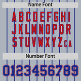 Custom Navy Royal Stripe Fashion Sleeves Gradient Authentic Baseball Jersey