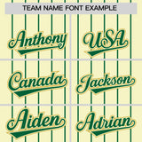 Custom Cream Kelly Green Stripe Fashion Sleeves Gradient Authentic Baseball Jersey