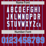 Custom Crimson Powder Blue Stripe Fashion Sleeves Gradient Authentic Baseball Jersey