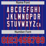 Custom Royal Red Stripe Fashion Sleeves Gradient Authentic Baseball Jersey