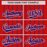 Custom Red Royal Stripe Fashion Sleeves Gradient Authentic Baseball Jersey