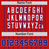 Custom Red Royal Stripe Fashion Sleeves Gradient Authentic Baseball Jersey