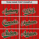 Custom Red Kelly Green Stripe Fashion Sleeves Gradient Authentic Baseball Jersey