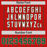 Custom Red Kelly Green Stripe Fashion Sleeves Gradient Authentic Baseball Jersey