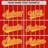 Custom Red Gold Stripe Fashion Sleeves Gradient Authentic Baseball Jersey