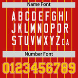 Custom Red Gold Stripe Fashion Sleeves Gradient Authentic Baseball Jersey