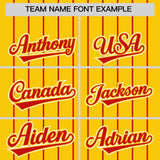 Custom Gold Red Stripe Fashion Sleeves Gradient Authentic Baseball Jersey