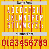 Custom Gold Red Stripe Fashion Sleeves Gradient Authentic Baseball Jersey