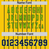 Custom Gold Navy Stripe Fashion Sleeves Gradient Authentic Baseball Jersey