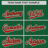 Custom Kelly Green Red Stripe Fashion Sleeves Gradient Authentic Baseball Jersey