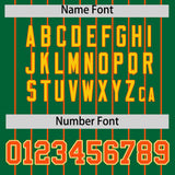 Custom Kelly Green Orange Stripe Fashion Sleeves Gradient Authentic Baseball Jersey