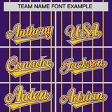 Custom Purple Gold Stripe Fashion Sleeves Gradient Authentic Baseball Jersey