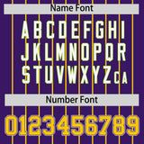 Custom Purple Gold Stripe Fashion Sleeves Gradient Authentic Baseball Jersey