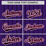 Custom Purple Black Stripe Fashion Sleeves Gradient Authentic Baseball Jersey